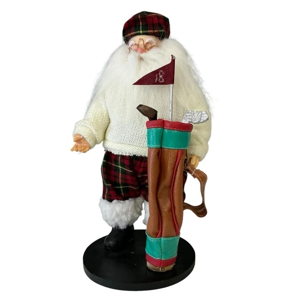 Homestead Golfing Santa Figure Golf Clubs Home Holiday Christmas Decor 11 In New